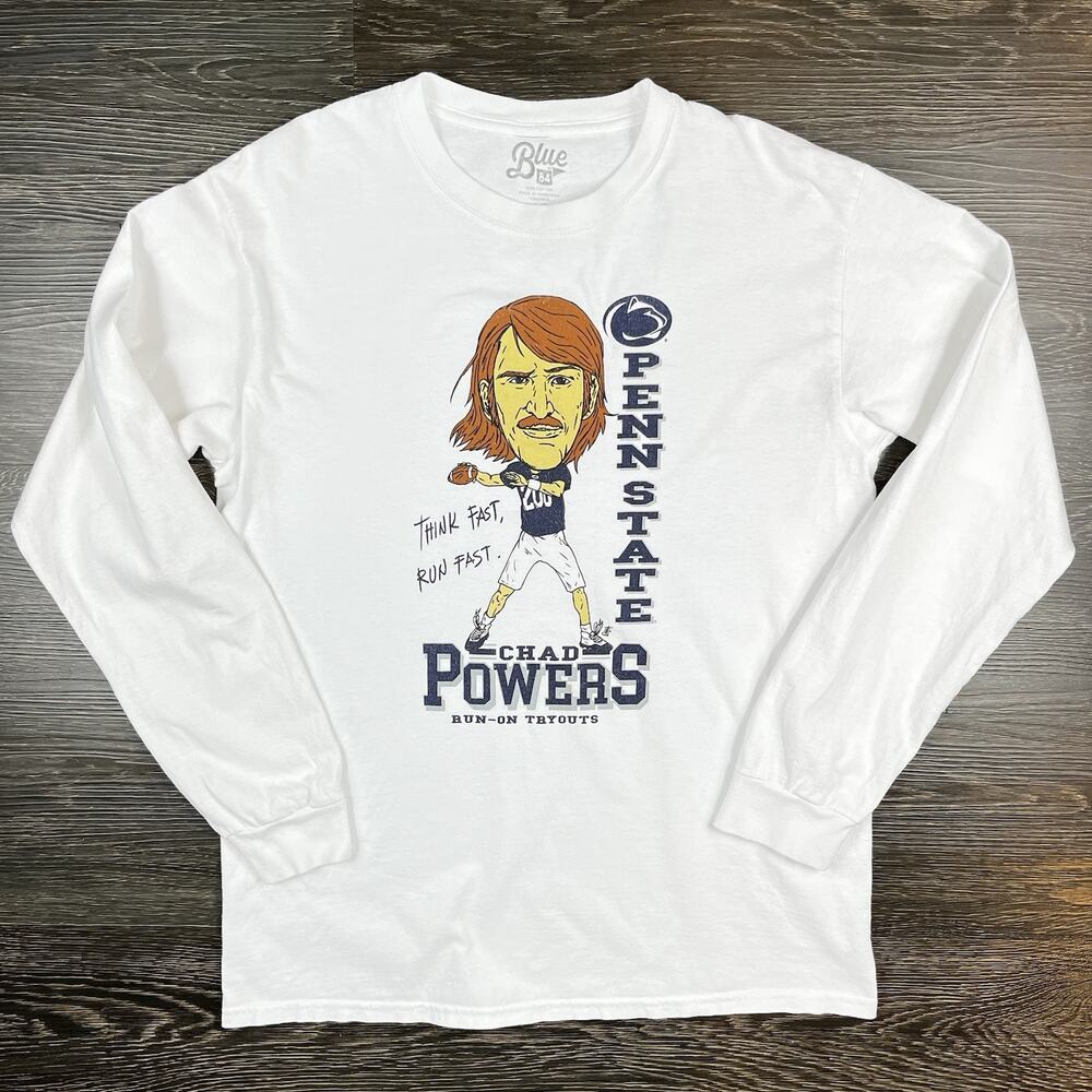 Chad Powers Long Sleeve T-Shirt Penn State Nittany Lions Medium Run-On Tryouts